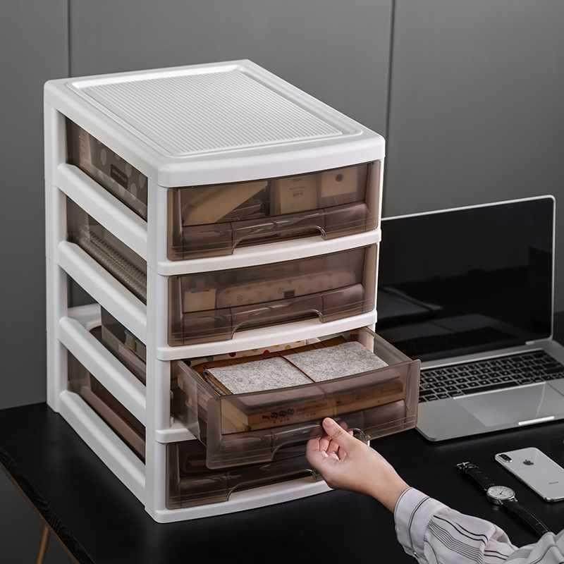 文件柜办公室收纳柜子抽屉式多架书层桌下置物料桌塑SWB-5680盒落