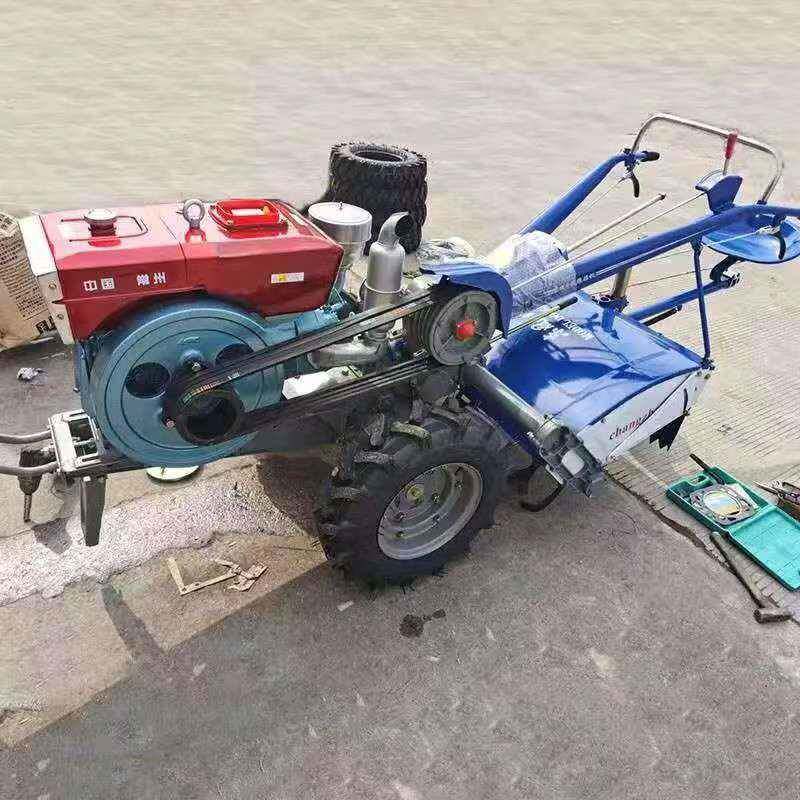 手扶式农旋耕拖机家翻用用柴拉油小型665耕地机农耕运输土手扶拖
