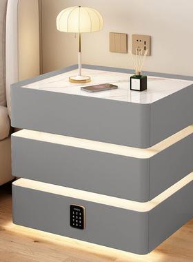 悬现浮床头柜抽简约三实木代无线充VMP一体多功能轻奢家用卧室边