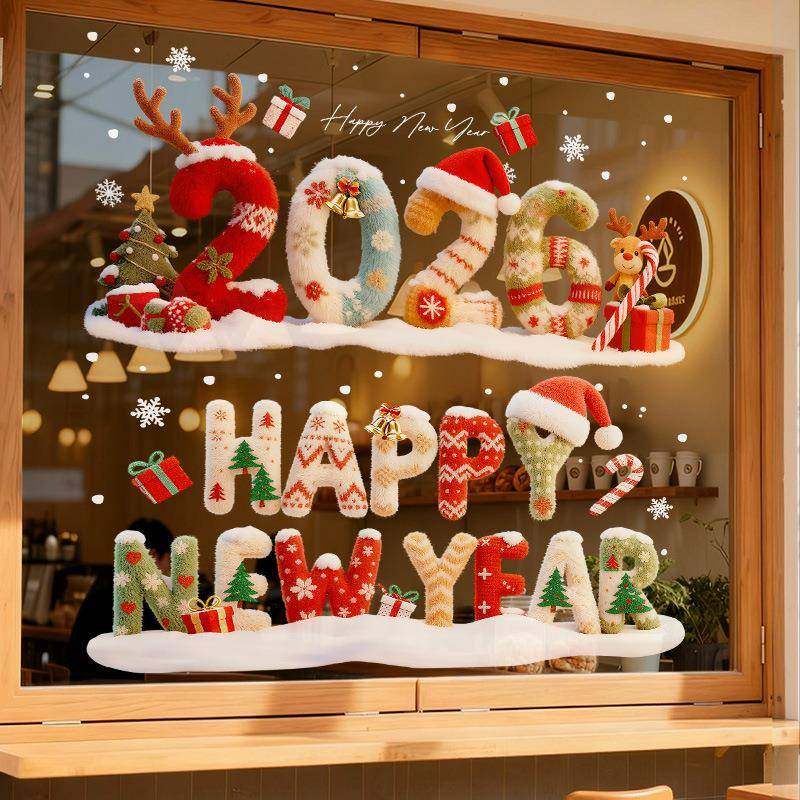 026圣诞元旦氛围装窗饰2品静电节贴圣诞老人店铺户橱253窗玻璃门,文具电教/文化用品/商务用品,贴纸/立体贴纸,淘宝优惠券,粉丝福利购,淘宝优惠卷