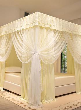 室主公风床幔纱家用卧挡风封帘闭式遮光顺威家纺加厚床三开门蚊帐