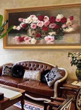 简欧客厅壁画现代式挂油画欧卧室装画饰P291画画床头横幅花开富贵