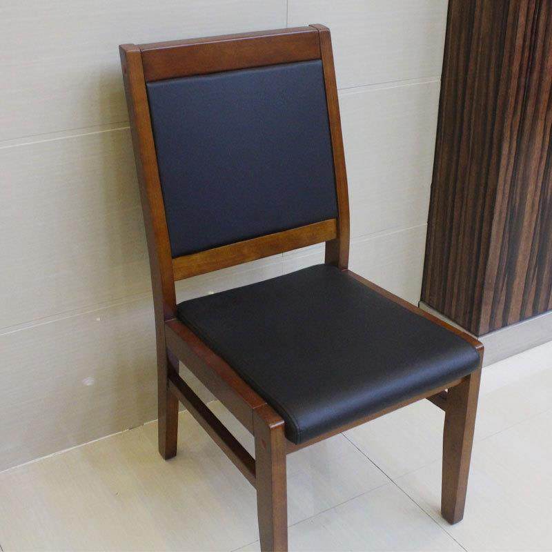 广东实木脚架会议椅办公电脑椅老板室班前椅靠背椅麻将椅棋牌椅