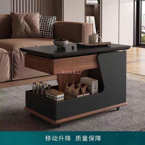 新可移动茶几带26634滑多轮客屋厅家用出租收纳茶桌几卧室阳台功