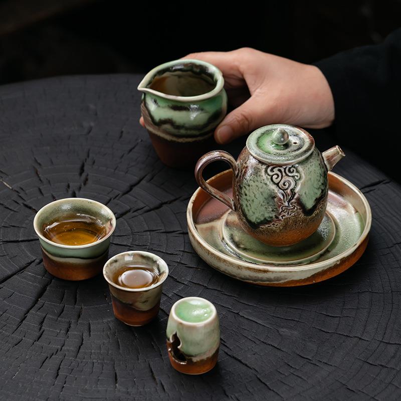 仿古柴烧茶壶窑手变复古球孔过滤执正585把壶家用陶小单瓷壶泡釉