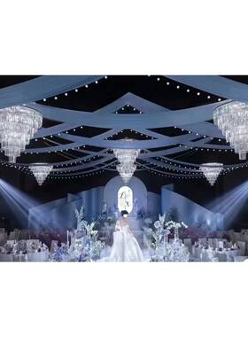 水晶吊水灯婚庆灯TWRP台多层亚克力晶吊顶挂件台舞布置场景串创意