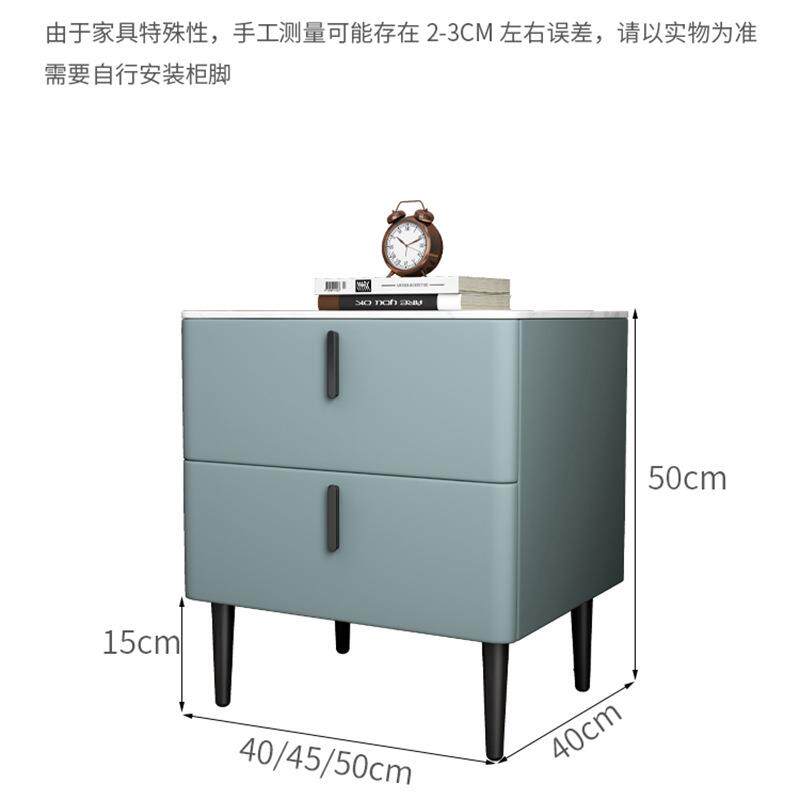 现代简约实木质岩板床头柜迷你艺EKX装术卧室皮储物柜边床柜整小