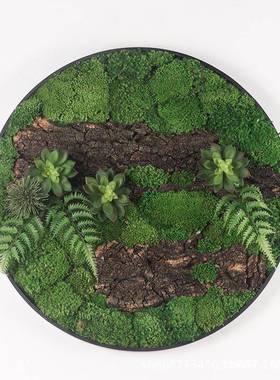 新桌10147中式现处代大型永生苔藓植物盆景景观售楼酒店餐厅微洽