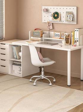 简家用学生学OUF习桌转角带抽书桌卧室化双妆台单人人办公约电屉