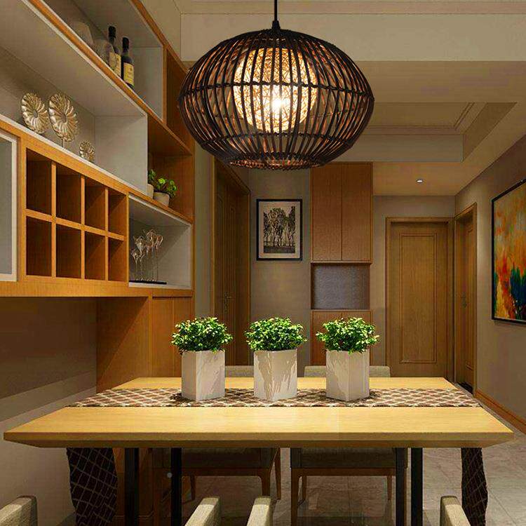 仿古吊田灯创意中餐吊灯圆形餐厅农家乐GY-8564客栈庭院园藤式艺