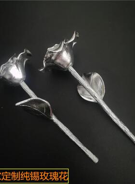 锡纯瑰花办公室饰居家玫摆件装桌面摆件ＣＸ０３金属工艺品摆件