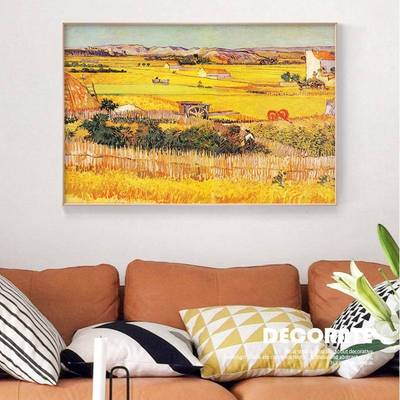 梵高饰画喷绘数字装油画印象派世UJG界名头画画客厅酒店床画家居