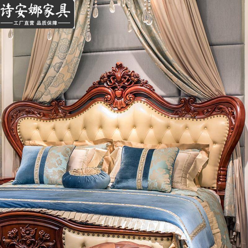 美木床1.8米主卧双人大婚床1实.5ERHm欧式床家具式软靠皮床