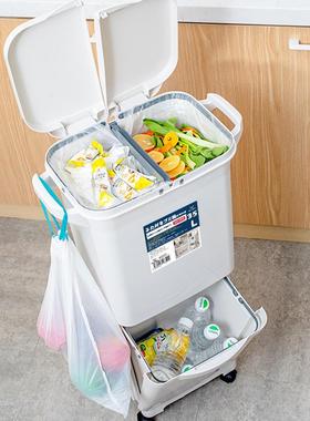 World脚lif厨e用创意房双层分类家WJ2-1832垃圾桶踏防臭简约干湿