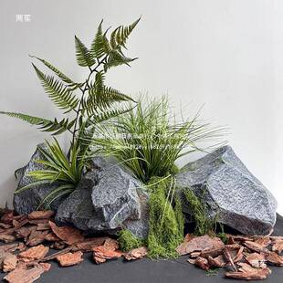 pu石头灰色沫雕塑假山假石道商场造景具橱窗台影视舞绿色剑tlznsd