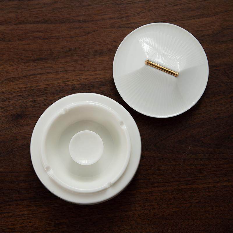 IYH德化陶大号烟轻灰瓷缸意个性陶瓷烟创缸家用中式客厅奢