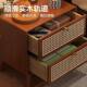 床边抽储物中古风实床头871双柜藤木编原木黑胡桃木柜色卧室收纳