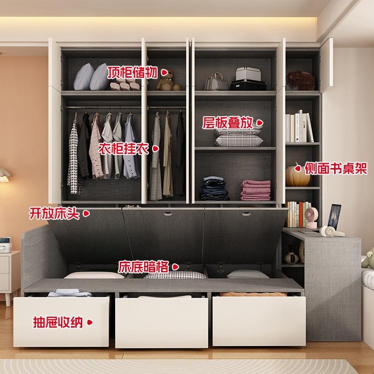 定制榻榻PIP米衣床体室小户型儿童床一多功柜能储物床卧带书桌组