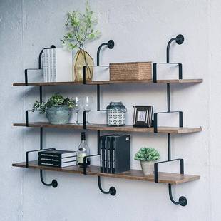 墙面置物架工业20170825风水管铁一壁多艺层书架创意书柜字隔板实