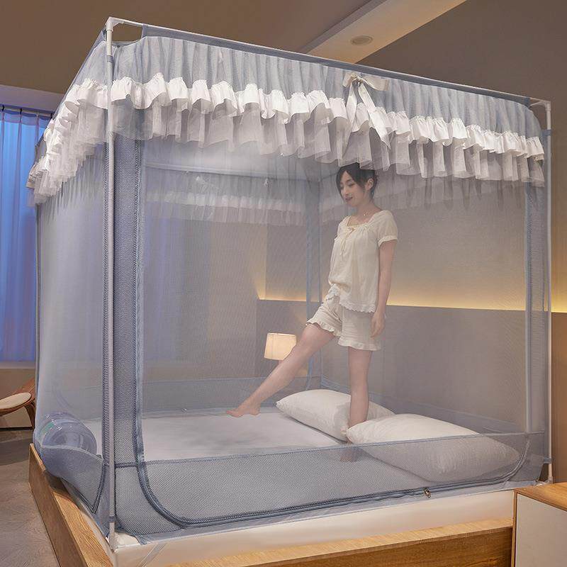 蕾蚊丝花边154儿童防摔蚊帐帐家用18床开门方型文帐米a类加三密纹