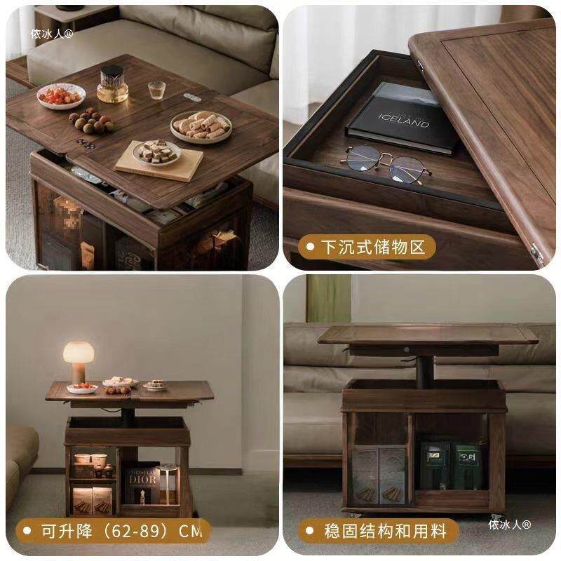 无品牌/茶桌沙发移茶几家用型升降小车实木小户客厅多功能折动叠