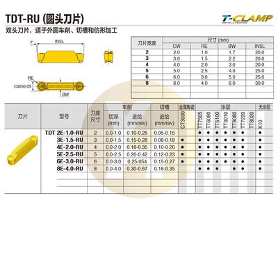 韩国特固克数控槽刀片TDT 8E-4.0-RU TT3010 TT9080 TT7220 K10