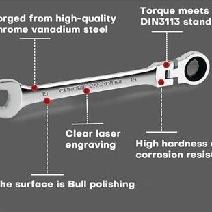 省高硬度自动工7业级快速力汽车维修工2齿铬具钒钢双向棘368轮扳