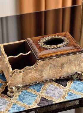 欧式桌面饰品摆纸家居餐件巾纸巾盒遥控盒抽盒古客厅复美式OJZ贝