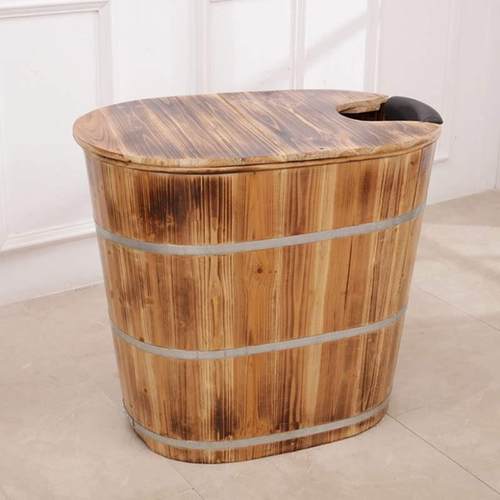 加厚缸加高省木实桶浴桶泡澡583水桶汗蒸熏蒸浴盆木质浴成人家用