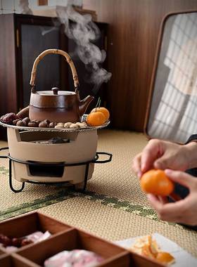 烫围炉煮茶家用室烤内炭全FOL套茶器中式冬防日庭院网红围炉茶壶