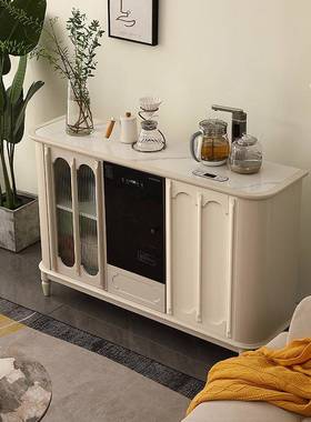 美式实木餐柜边智能茶吧机烧水一LDL壶体端带高养生消毒饮水柜子