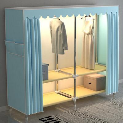 简易衣房柜出收租卧室家用加粗结实耐固用钢管加厚加见详情双层纳