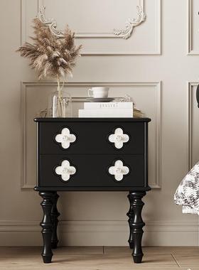 四叶式草贝壳纳双抽屉床头柜法式卧室床边美DJA复古沙发边几柜收