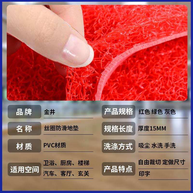 可裁剪外室地垫JF120丝地毯垫迎宾垫p拉vc塑料入户红门色丝圈地垫