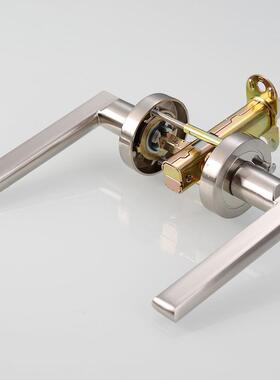 手卧室房客厅三杆保锁IAW静音通用式把手锁锌险合金现书代简约执