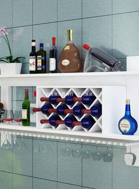 实木架壁挂家酒用置物架酒子菱53176形现格代简墙壁酒柜约餐厅红