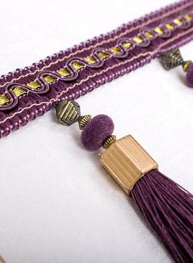 窗珠子花14265边家居软装装饰流苏珠吊穗布帘艺窗吊帘2配件1米绒