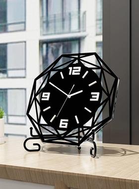 创意钟表小静音摆件床头型室奢55909装饰时钟摆台卧钟爆轻款座钟