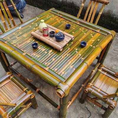 XN手工煮茶纯NSI桌桌子桌餐茶几办公庭院凳子竹子桌椅全套耐用桌