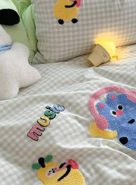 FAIA类卡通纯水洗棉床上四件套童全儿学棉生宿舍床棉单被套三件套