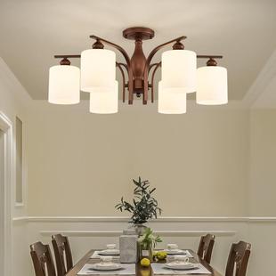 客全铜中古风复古灯吊灯餐厅厅灯美式简约468大气书房卧主室吸顶