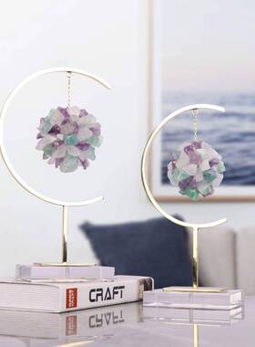 轻奢天12156水球摆件透明水晶底座简意约创玄关然电视柜晶家居工