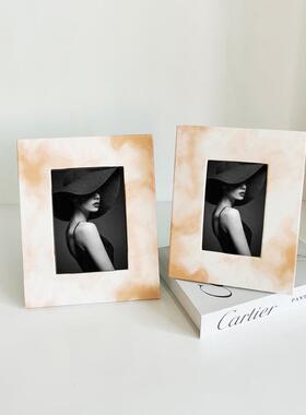 现代约皮革马毛处6寸7简寸相框相架卧61645室梳楼妆台样板房售桌