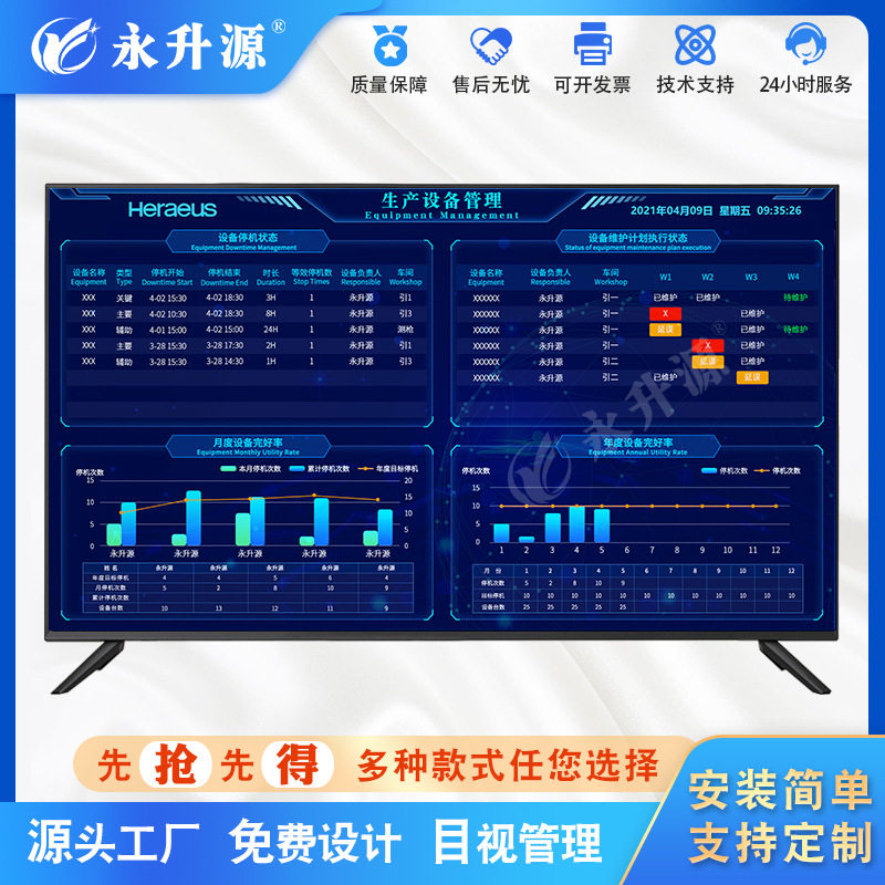 车间管理液晶lcd电子看板工厂数据化系统后台管理可视化