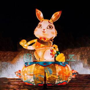 端午中秋节大型花不JEO夜城氛围景区亮灯化设公通道陈龙年灯园笼