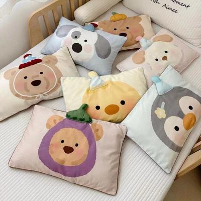 秋冬A卡通童纯棉磨毛枕HLC幼儿儿园枕头套3050枕芯套类单套成人48