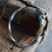 正品 开口手镯银泰银覆古 款 手工维马镯款 京战镯s259纯银马头形男士