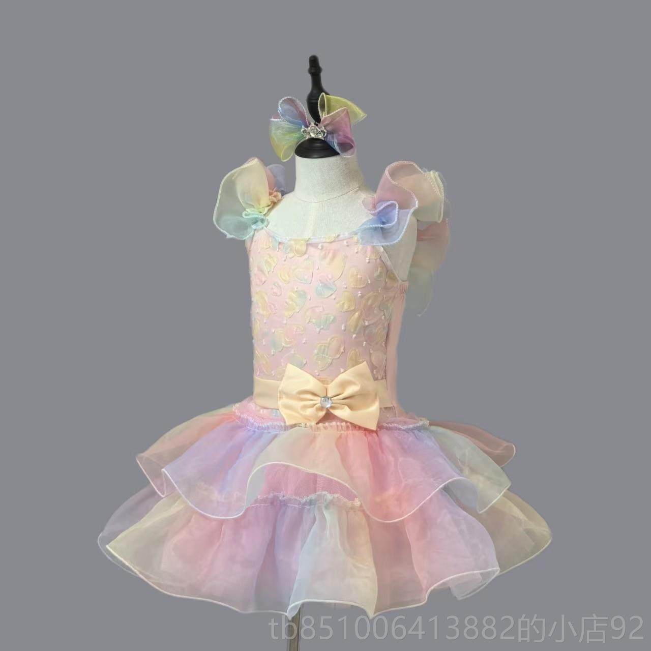 正品六一童舞蹈服幼儿园蓬蓬儿裙七演出服彩公主唱合纱裙芭蕾舞表