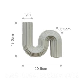 正品 饰摆 Hoeside器几何S形瓶北欧inms极简异形陶瓷水培花花桌面装