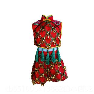 正品儿国童节日中红色表演服装为男孩和孩幼儿园女开服幕红灯笼梦